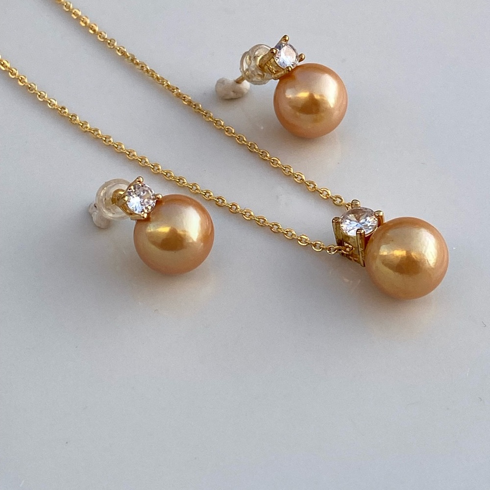 Gold South Sea s925 Sterling Silver 3 set - Picture 4 of 4